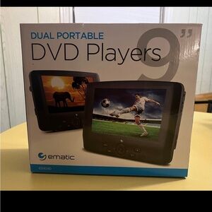 Dual 9” Portable DVD “ematic” Players
